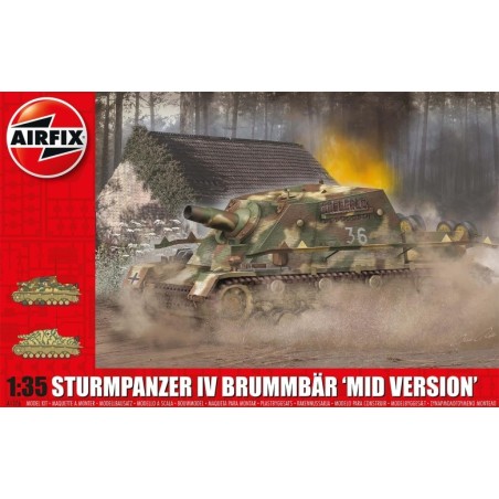 Airfix A1376 1/35 Sturmpanzer IV Brummbär (Mid Version). Plastikmodellbausatz eines deutschen WWII Sturmpanzers