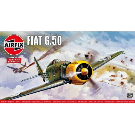 Airfix A01046V 1/72 FIAT G50. Plastikmodellbausatz eines italienischen WWII Kampfflugzeugs mit 33 Teilen.