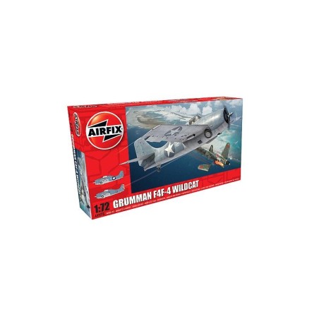 Airfix A02070A 1/72 Grumman F4F-4 Wildcat. Plastikmodellbausatz eines US-amerikanischen WWII Kampfflugzeugs, das speziell für de