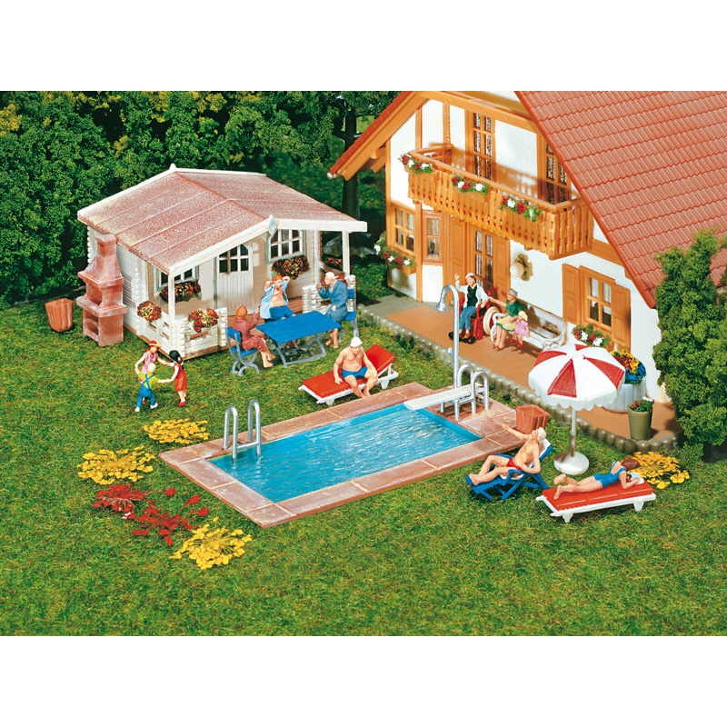 Faller 180542 Swimming-Pool und Gartenhaus