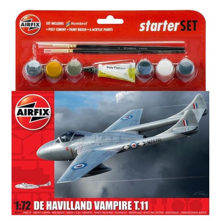 Airfix A55204 1/72 Medium Starter Set, De Havilland Vampire T11