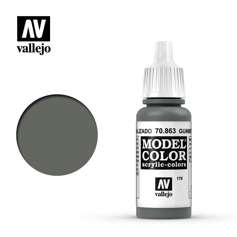 Vallejo 70863 Metallgrau, Metallic, 17 ml