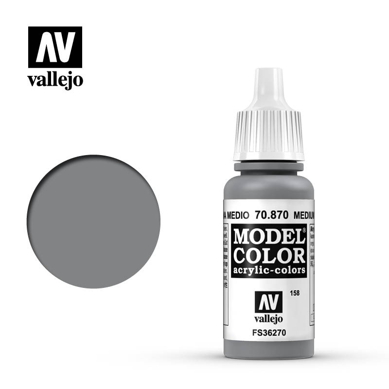 Vallejo 70870 Mittelgrau, matt, 17 ml