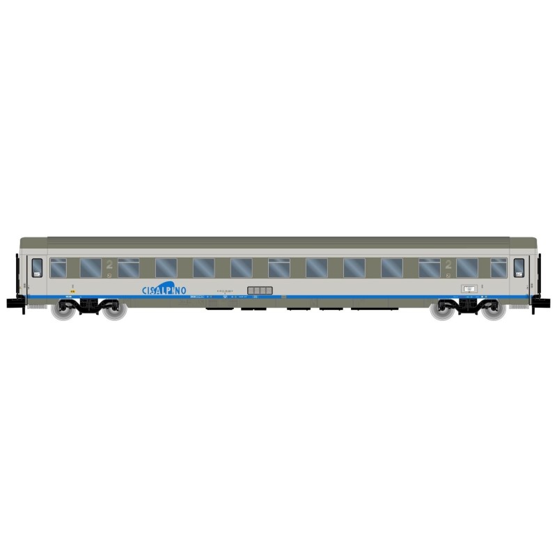 Arnold HN4267 Cisalpino, passenger coach B, silver/grey livery, 2nd class, period V