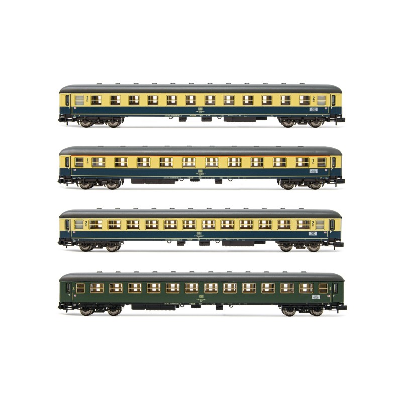 Arnold HN4315 DB, 4-unit set "Interzonenzug", consists of type m coaches, period IV-V