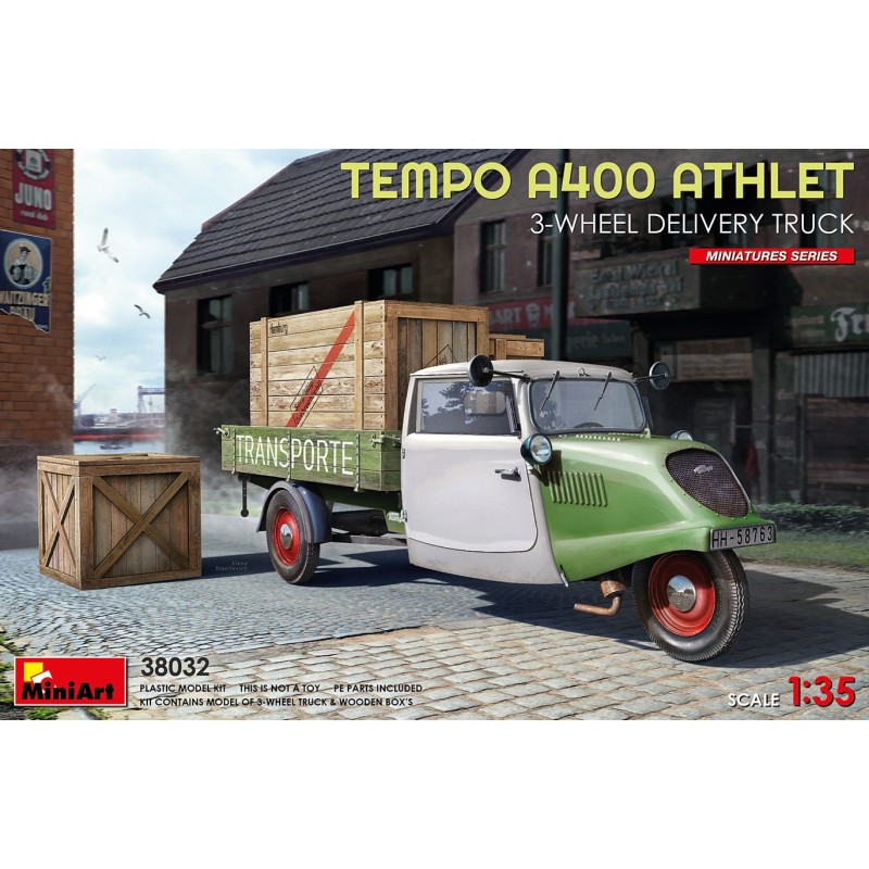 MiniArt 38032 TEMPO A400 ATHLET 3-WHEEL DELIVERY TRUCK