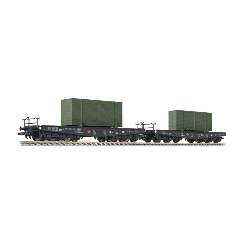 Liliput L230170 H0 2-teiliges Set Schwerlast-Transportwagen der DRB, Epoche II