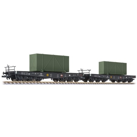 Liliput L230170 H0 2-teiliges Set Schwerlast-Transportwagen der DRB, Epoche II