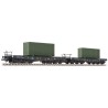 Liliput L230170 H0 2-teiliges Set Schwerlast-Transportwagen der DRB, Epoche II