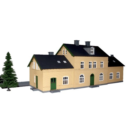 Hobbytrade 87258 DSB station med perron, gule sten