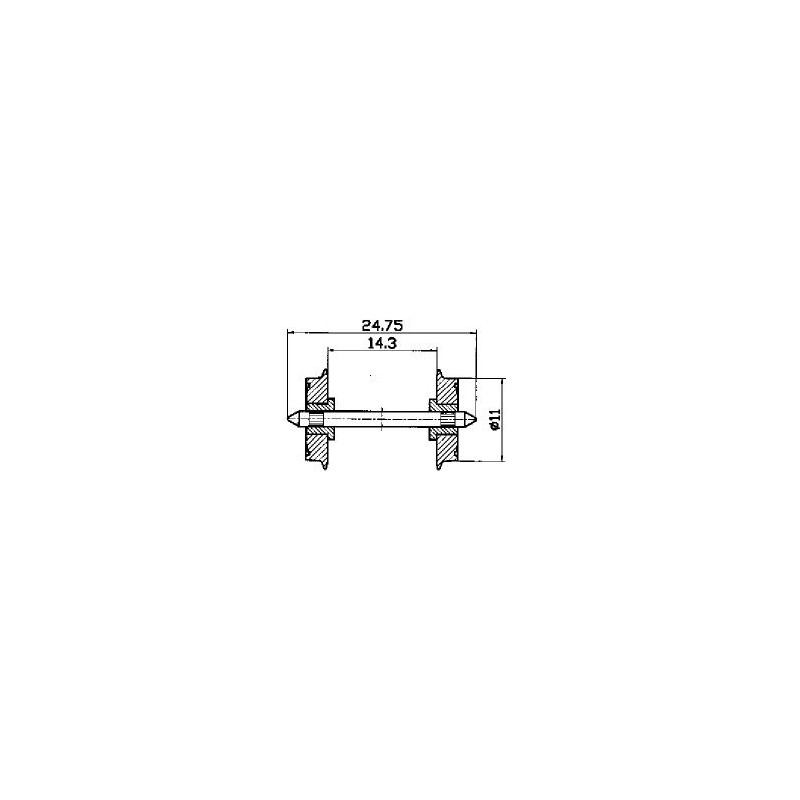 Roco 40183 AC Radsatz 11mm (1 Paar)  f.2a