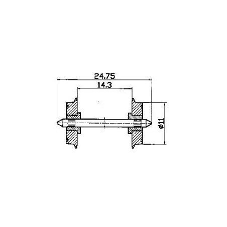 Roco 40183 AC Radsatz 11mm (1 Paar)  f.2a