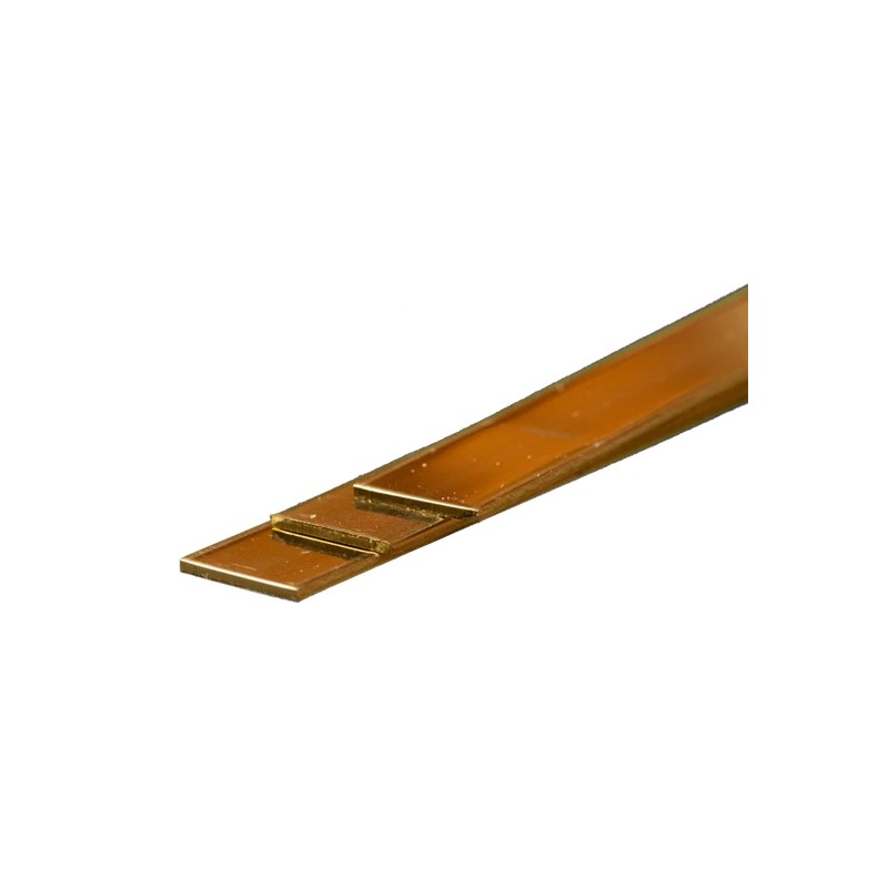 K&S KS9841 Messing Strip: 0.5mm Tykkelse x 12mm Brede x 300mm Lang (3 stk.)