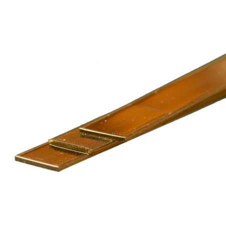 K&S KS9841 Messing Strip: 0.5mm Tykkelse x 12mm Brede x 300mm Lang (3 stk.)