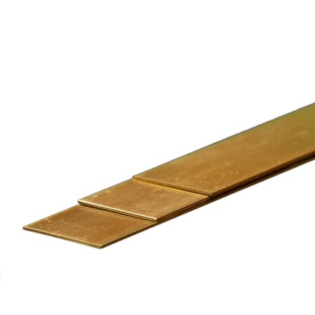 K&S KS9842 Messing Strip: 0.5mm Tykkelse x 18mm Brede x 300mm Lang (3 stk.)