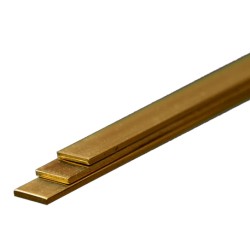 K&S KS9840 Messing Strip: 0.5mm Tykkelse x 6mm Brede x 300mm Lang (3 stk.)