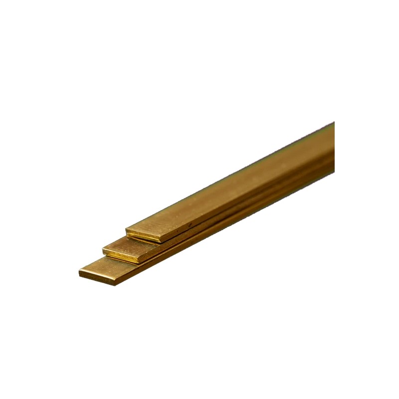 K&S KS9840 Messing Strip: 0.5mm Tykkelse x 6mm Brede x 300mm Lang (3 stk.)