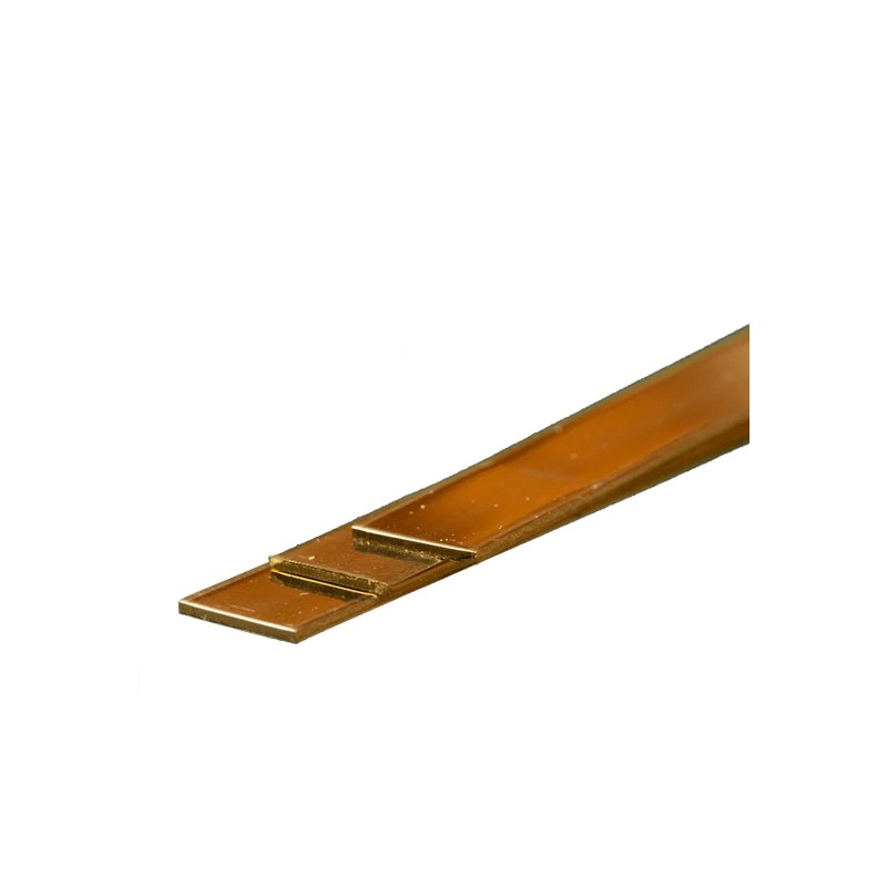 K&S KS9844 Messing Strip: 1mm Tykkelse x 12mm Brede x 300mm Lang (3 stk.)