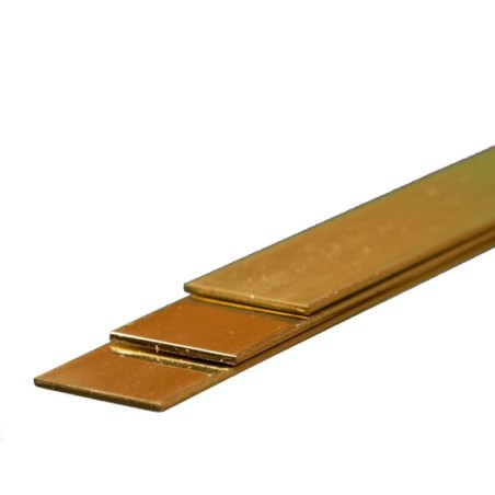 K&S KS9845 Messing Strip: 1mm Tykkelse x 18mm Brede x 300mm Lang (3 stk.)