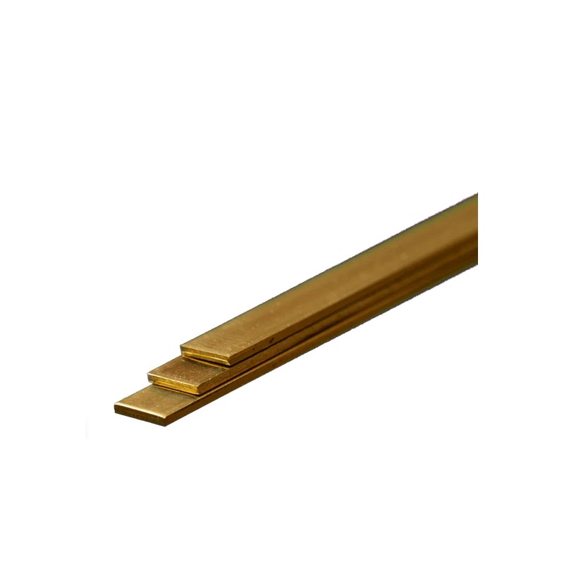 K&S KS9843 Messing Strip: 1mm Tykkelse x 6mm Brede x 300mm Lang (3 stk.)