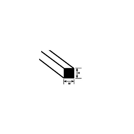 Plastruct PL90720 .020" Polystyrene Square Rod 25,4cm 10 styk