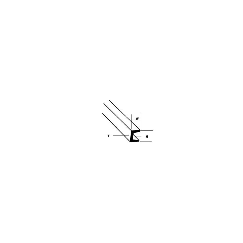 Plastruct PL90581 1/16" Polystyrene Deep Channel (.062 or 1.6mm) 25,4cm 10 styk