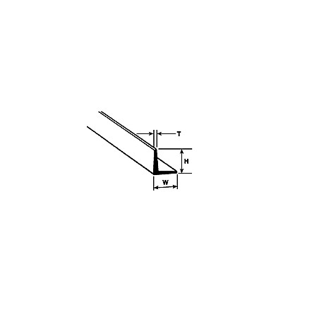 Plastruct PL90502 1/16th Polystyrene Angle (.062 or 1.6mm) 25,4cm 10 styk