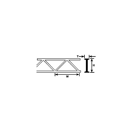 Plastruct PL90655 1/2" Styrene Warren Style 1 Open Web Truss 30,5 cm 2 styk