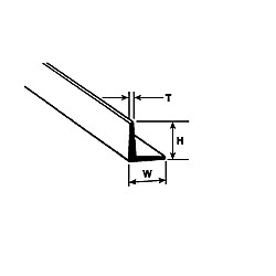 Plastruct PL90501 3/64 Polystyrene Angle (0.047" or 1.2mm) 24,4cm 10 styk