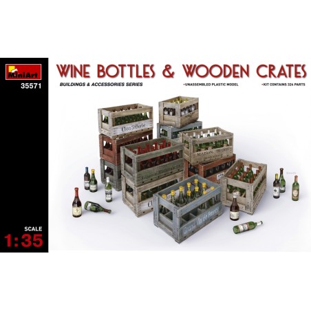 MiniArt 35571 WINE BOTTLES & WOODEN CRATES