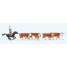 Preiser 10159 Langhornrinder, Cowby zu Pfer