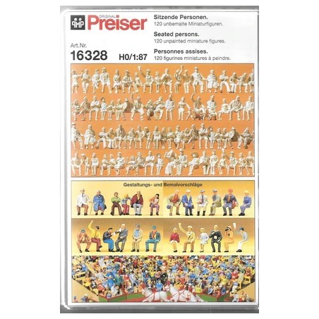 Preiser 16328 Sitzende Personen. 120 unbema