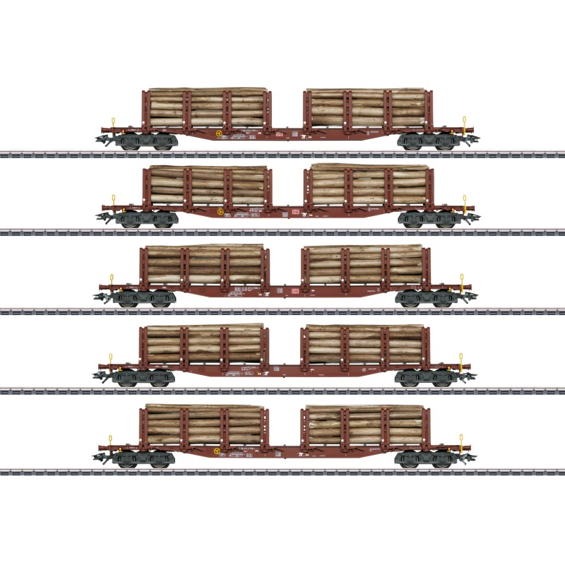 Märklin 47154 Rungenwagen-Set Holztransp.DB