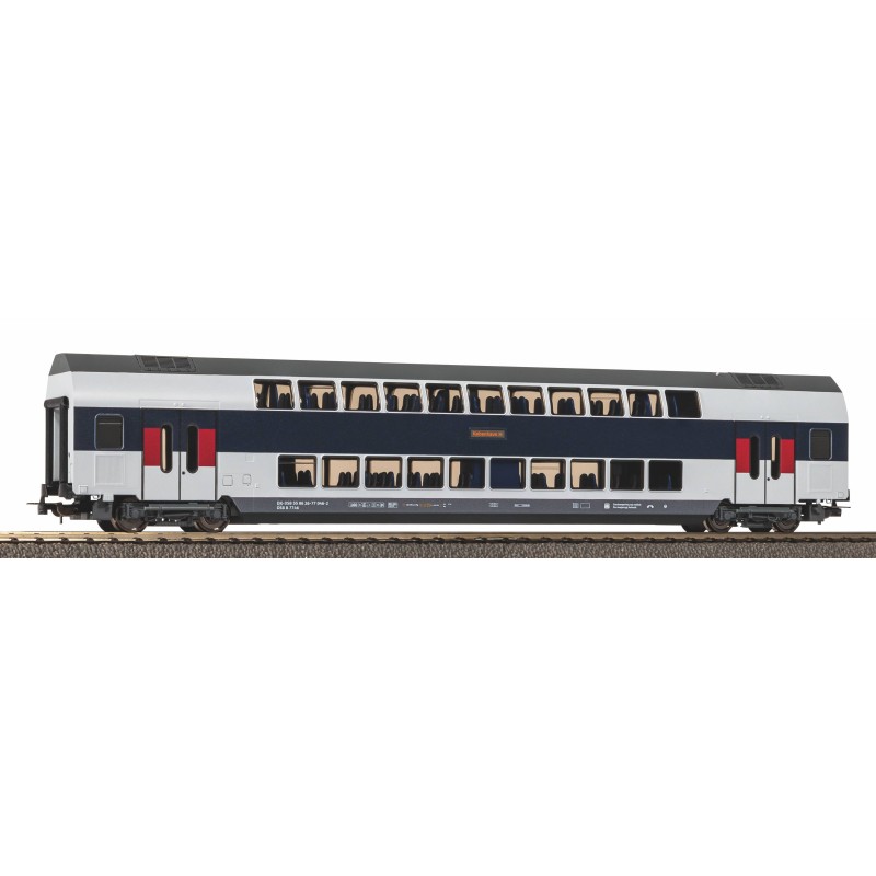 Piko 58815 Doppelstockwg. DSB 2. Kl blau/weiß rote Tür