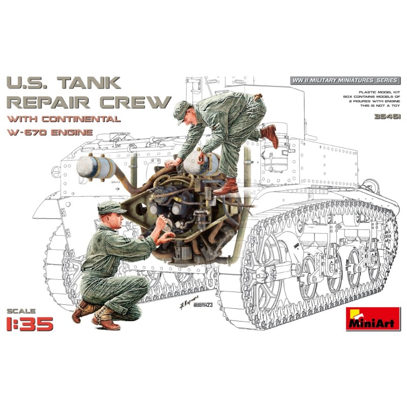 MiniArt 35461 U.S. TANK REPAIR CREW WITH CONTINENTAL W-670 ENGINE