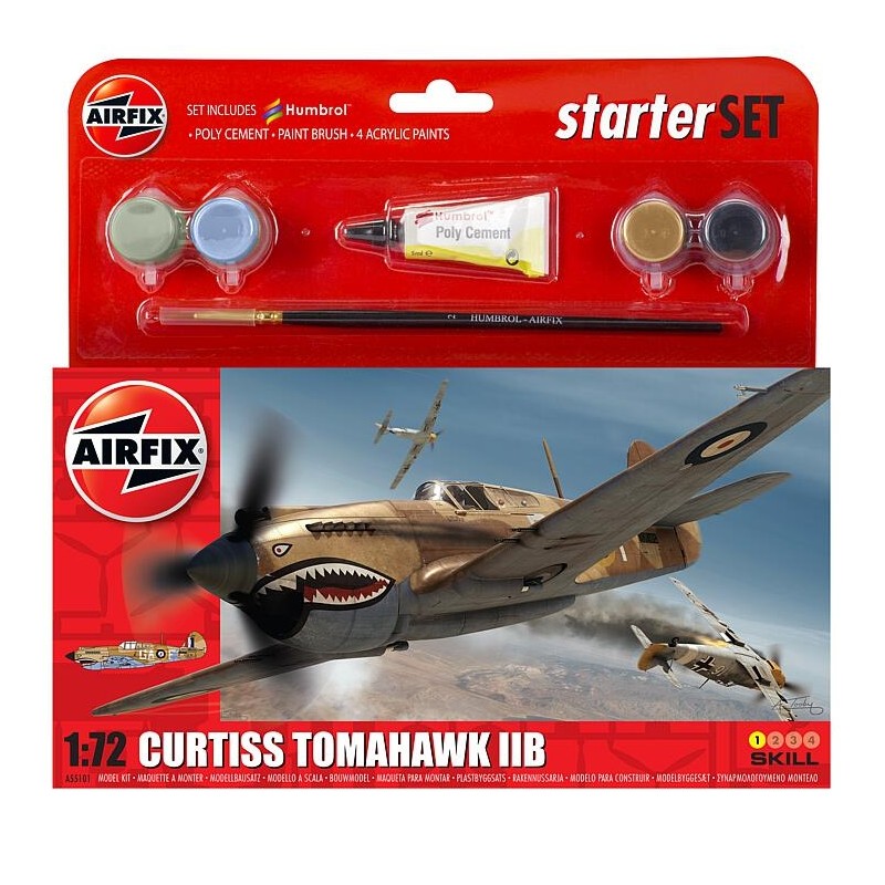 Airfix A55101A 1/72 Small Starter Set, Curtiss Tomahawk IIB