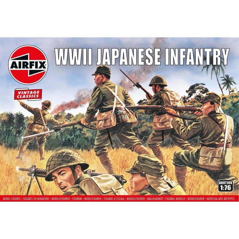 Airfix A00718V 1/76 Japanische Infanterie. Plastikmodellbausatz für japanische WWII Infanterie, insgesamt 48 Teile für Figuren i