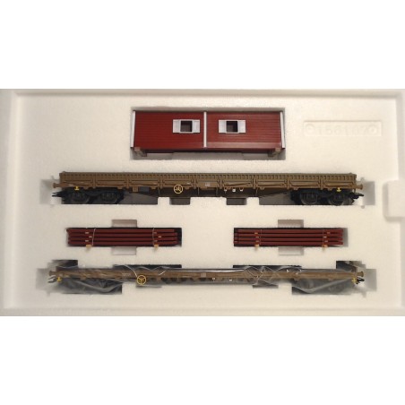 Märklin 47025 DSB 2stk Fladvogne med bygningsdele Ep5