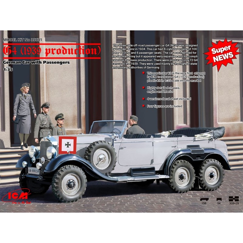 ICM 35531 G4 1939 production german car med 4 passagerer 1/35