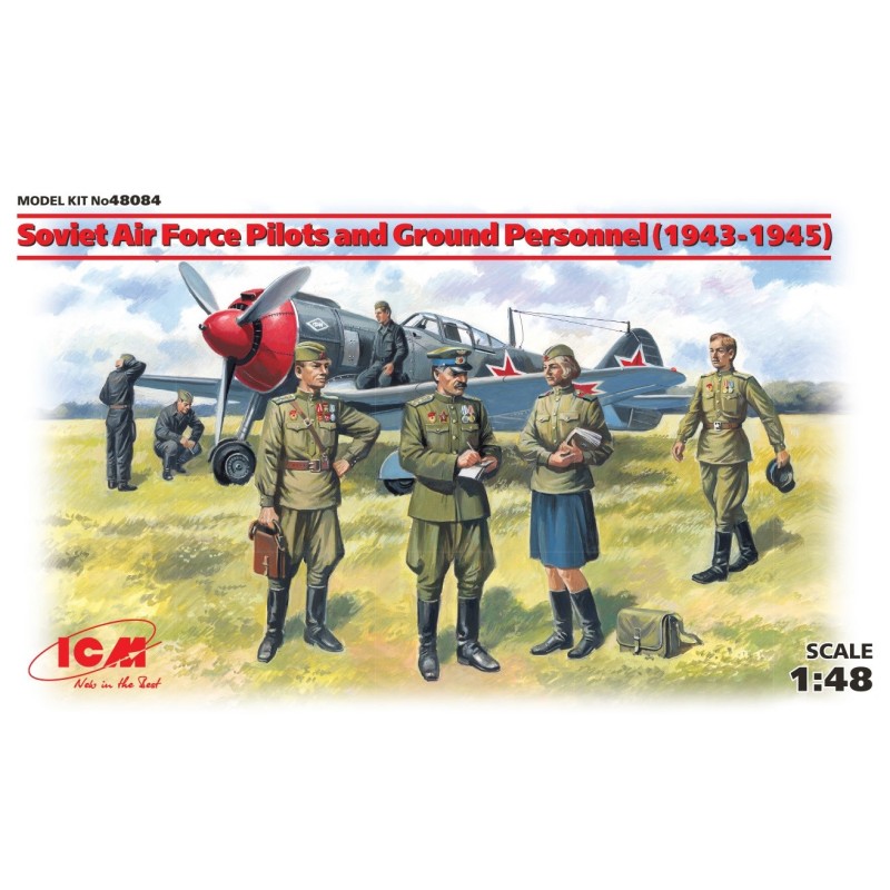 ICM 48084 Sovjet luftvåben piloter og andet personel
(1943-45) 7 figurer 1/48