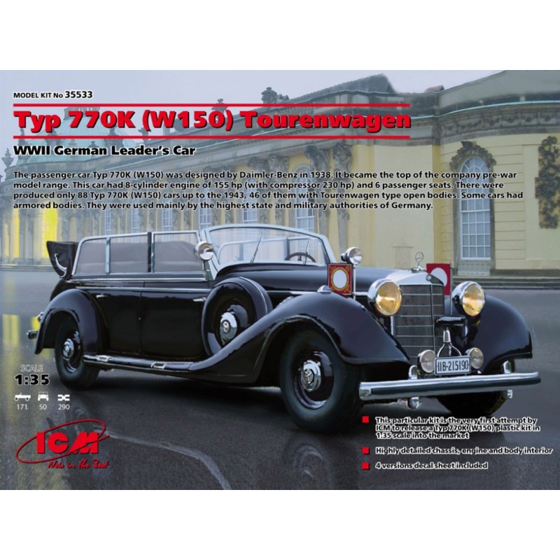 ICM 35533 Type 770K W150 Tourenwagen WWII German leaders Car 1/35