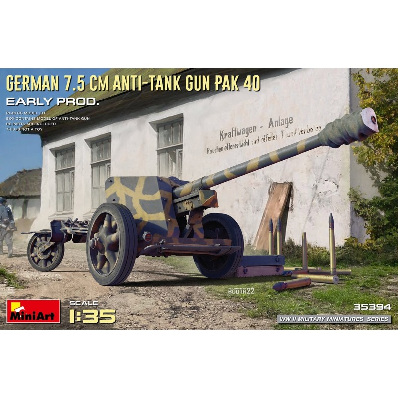 MiniArt 35394 GERMAN 7.5CM ANTI-TANK GUN PAK 40. EARLY PROD