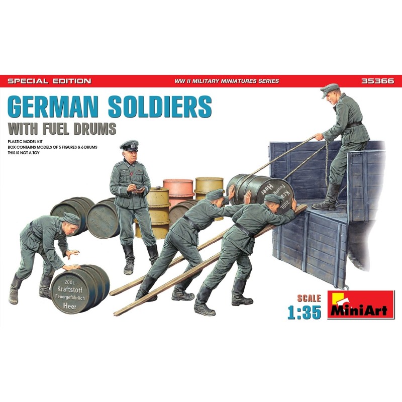 MiniArt 35366 GERMAN SOLDIERS WITH FUEL DRUMS. SPECIAL EDITION