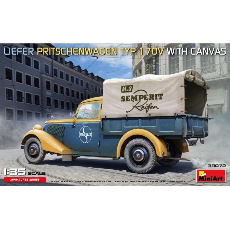 MiniArt 38072 LIEFER PRITSCHENWAGEN TYP 170V WITH CANVAS