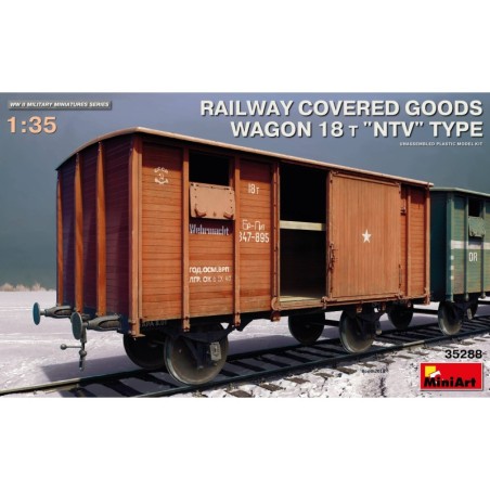 MiniArt 35288 RAILWAY COVERED GOODS WAGON 18t “NTV” TYPE