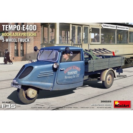 MiniArt 38025 TEMPO E400 HOCHLADER PRITSCHE 3-WHEEL TRUCK