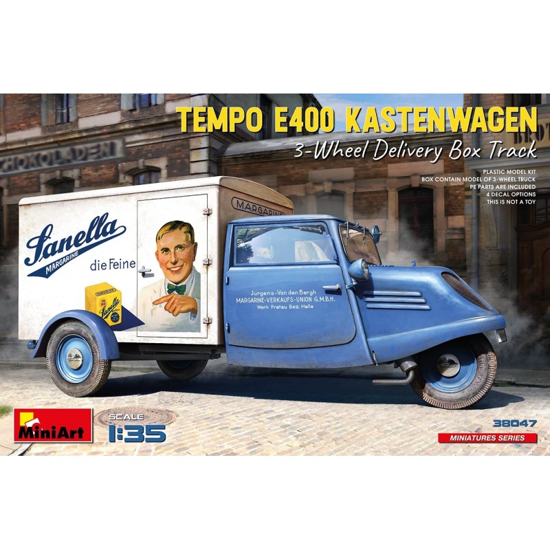 MiniArt 38047 TEMPO E400 KASTENWAGEN 3-WHEEL DELIVERY BOX TRACK