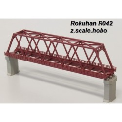 Rokuhan R042 Kastenbrücke 1-gleisig, 220 mm, rot, ohne Gleis