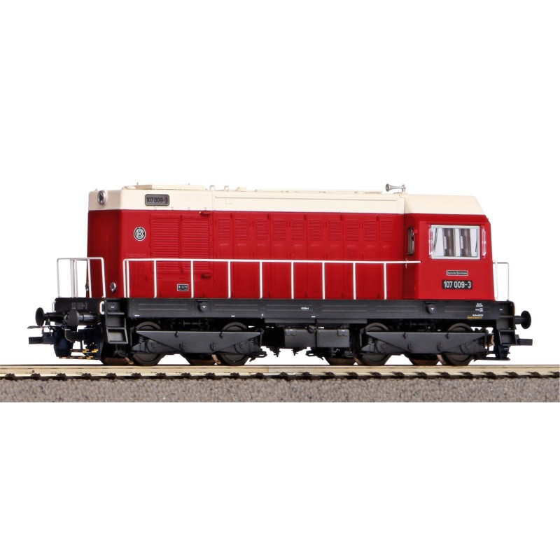 Piko 55911 ~XP-Diesellok BR 107 DR rot IV + PluX22 Dec.