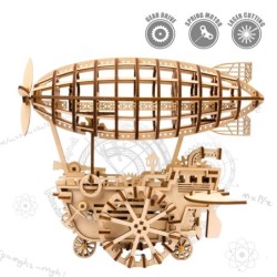 Robotime LK702 3D Puzzle Movement Assembled Wooden Air Vehicle